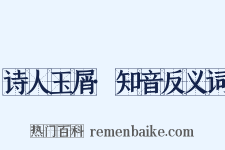 诗人玉屑·知音反义词是什么意思的图片